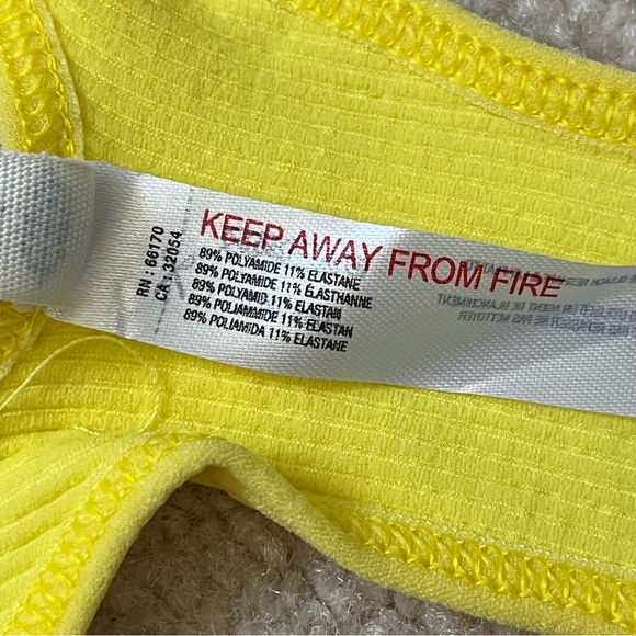 NWT Free People FP Movement Free Throw Crop Womens XS Optic Yellow Ribbed - Picture 7 of 8